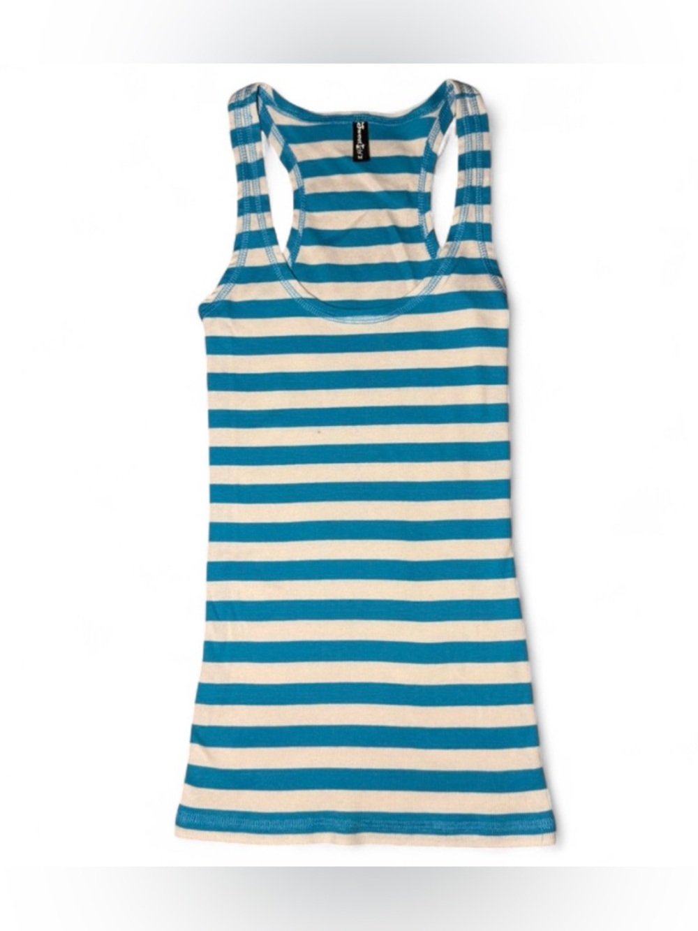 Y2K Sweet Girl beachy Blue and white striped tank top with a scoop neckline 🤍